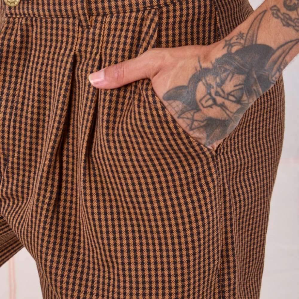 Big Bud Brown and Black Checkered Trousers 1XL petite length